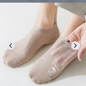 Men Beige No-Show Socks 4 Pair Bag